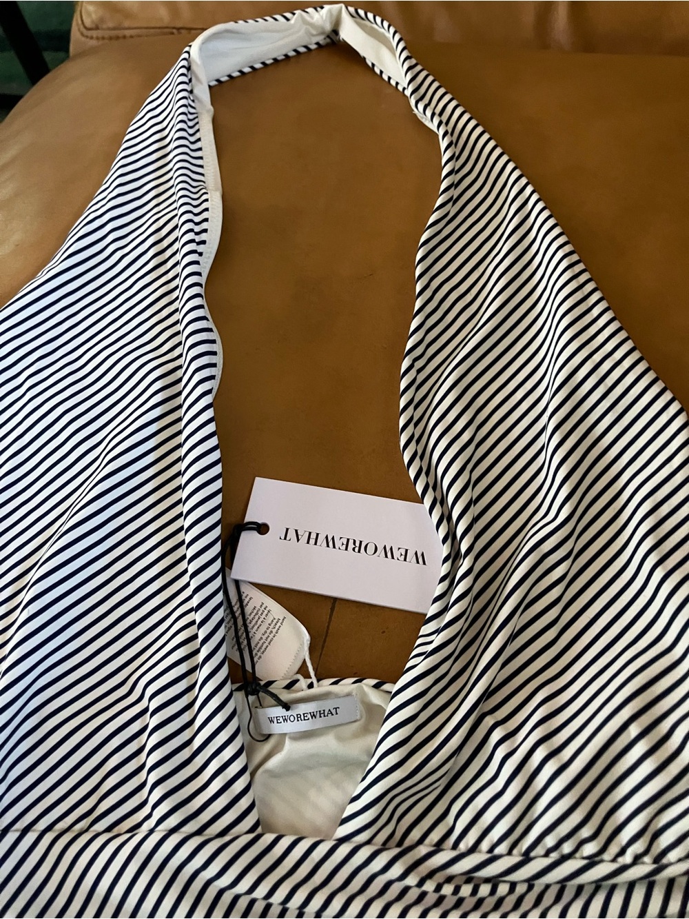 WeWoreWhat Navy & White Striped Halter Top - Picture 4 of 6
